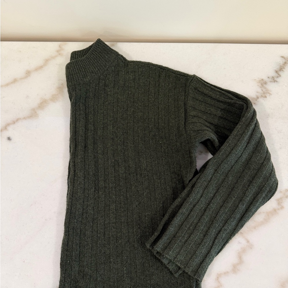 Madewell Men's Dark Olive Ribbed Turtleneck Sweater